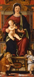The Virgin and Child Enthroned with Two Musician Angels